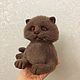 Шоколадный котёнок. Мягкие игрушки. Анна Жукова. Ярмарка Мастеров.  Фото №6