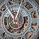 Часы скелетоны настенные Автоматон 1722 ледяная пастель. Часы-скелетоны. WOODANDROOT. Ярмарка Мастеров.  Фото №4