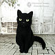 Заказать Портретная кошка Ночка, котик, котёнок, чёрный кот шерсть Cat. Шерстяной Зоопарк Наталья Львова. Ярмарка Мастеров. . Мягкие игрушки Фото №3