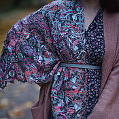 Аксессуары handmade. Livemaster - original item Women`s shawl made of yarn and fabric, the fabric is created by hand. Handmade.