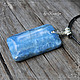 pendant with agate on a leather cord 'blue sky', Pendants, Yaroslavl,  Фото №1