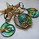 Order Pendant brass with stained glass inserts 'Other snails'. IVA rainbow art. Livemaster. . Pendants Фото №3