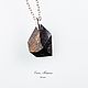 Black Meteorite pendant with faceted pyrite in black slate. Pendant. Elena Potsepnya Jewelry. My Livemaster. Фото №4