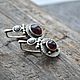 Серьги серебро, латунь, гранаты и жемчуг. Серьги классические. Miss Tiffany jewelry (Леся). Ярмарка Мастеров.  Фото №6