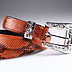 Python leather belt, width 3,3 cm IMP3115O. Straps. CrocShop. Online shopping on My Livemaster.  Фото №2