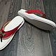 Order Flip-flops for women, beach with crocodile skin, in red. SHOES&BAGS. Livemaster. . Flip flops Фото №3