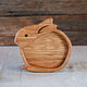 Детская деревянная тарелка "Кролик" из дуба. Детская посуда. Мануфактура Голубиных. Интернет-магазин Ярмарка Мастеров.  Фото №2