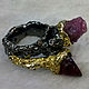 Ring with rubies, silver 925, rhodium, gold plated. Rings. pearl_stones_jewellery. My Livemaster. Фото №4