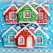 Сувениры и подарки handmade. Livemaster - original item Christmas Gingerbread on a Christmas tree Houses. Handmade.