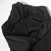 Винтаж: Черная блуза в белый «горох»