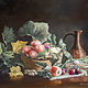 Oil painting: ' Still life with apples and pumpkin flowers', Pictures, St. Petersburg,  Фото №1