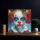 Clown girl, clown painting, circus, oil on canvas, Pictures, St. Petersburg,  Фото №1