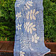 Order A soft linen scarf 'Fern and walnut' blue ekoprint. Artinflat - natural dyeing. Livemaster. . Scarves Фото №3