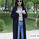 CUTE-KNIT Ната Онипченко Ярмарка мастеров 
Купить длинное пальто с капюшоном цвет синий