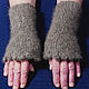 Women's knitted fingerless gloves Cappuccino. Mitts. Warm Yarn. Online shopping on My Livemaster.  Фото №2