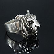 Украшения handmade. Livemaster - original item Men`s Tiger Ring made of 925 sterling silver HH0095. Handmade.