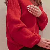 Одежда handmade. Livemaster - original item Red pearl sweater. Handmade.
