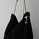 Granville Black genuine suede shoulder bag. Sacks. Olga'SLuxuryCreation. My Livemaster. Фото №5