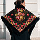 Black shawl with fur. Shawls1. National Brand. My Livemaster. Фото №4