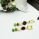 Серьги Christmas Celebration из нефрита, жемчуга и граната. Серьги классические. RADA ACCESSORIES. Ярмарка Мастеров.  Фото №4