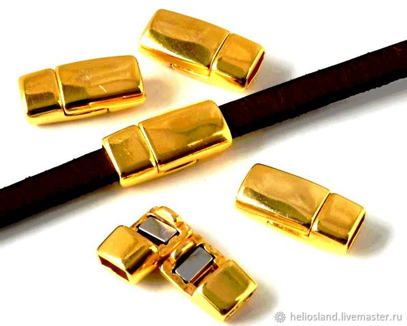 Фурнитура для украшений: Магнитный замок для плоских шнуров 5мм в ...