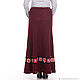 Long wool skirt Burgundy with knitted braid. Skirts. Skirt Priority (yubkizakaz). Online shopping on My Livemaster.  Фото №2