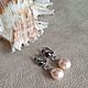 Серьги "Лунный кот". Жемчуг Shell Pearl, фианиты. Серьги классические. Tatyana's Jewelry for the soul. Ярмарка Мастеров.  Фото №4