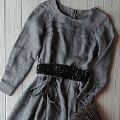 Одежда handmade. Livemaster - original item Long grey linen dress. Handmade.