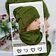 Order Set 'Olivia' hat and snood, greenery. Makushka_knits™. Livemaster. . Headwear Sets Фото №3