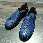 Обувь ручной работы handmade. Livemaster - original item Slip-ons made of genuine Python leather and calfskin, in stock!. Handmade.