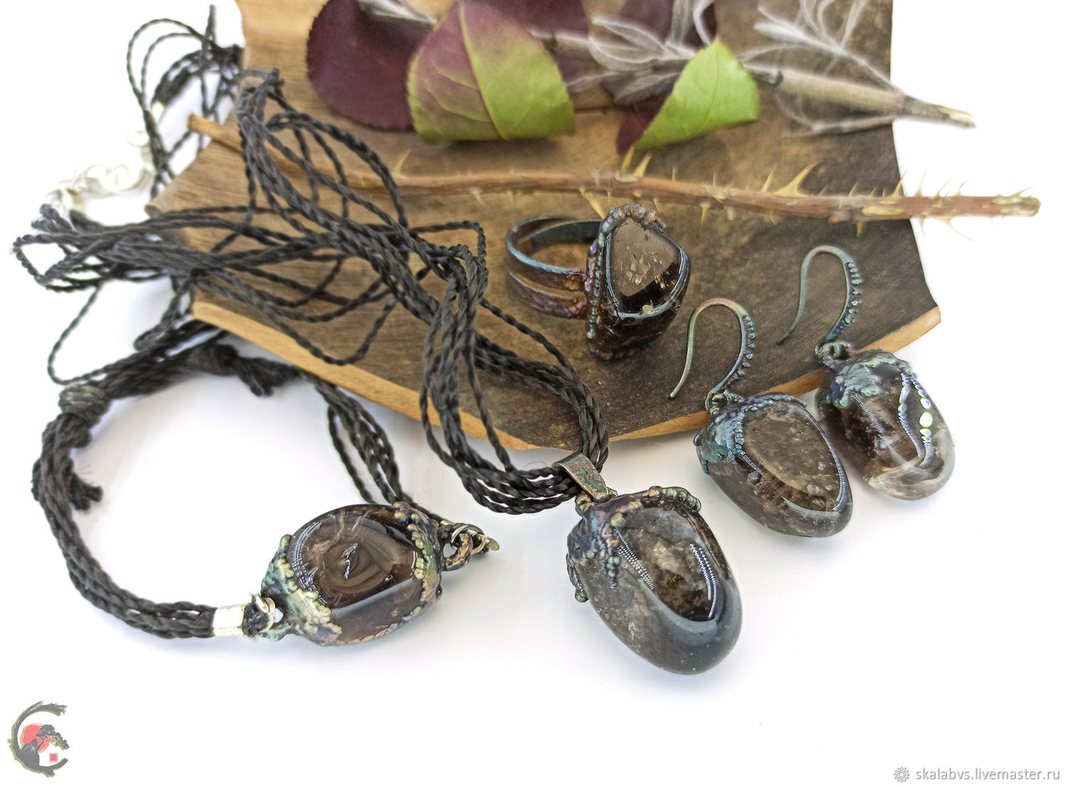 'Depth' headset in deep blue patina on silver with Rauch!, Jewelry Sets, Chelyabinsk,  Фото №1
