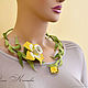 Floral necklace leather Yellow daffodils Gentle spring. Necklace. flowersstyle (flowersstyle). My Livemaster. Фото №4