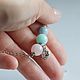 Серьги с розовым кварцем, аквамарином и кварцем. Серьги классические. Gems & Drops. Ярмарка Мастеров.  Фото №5