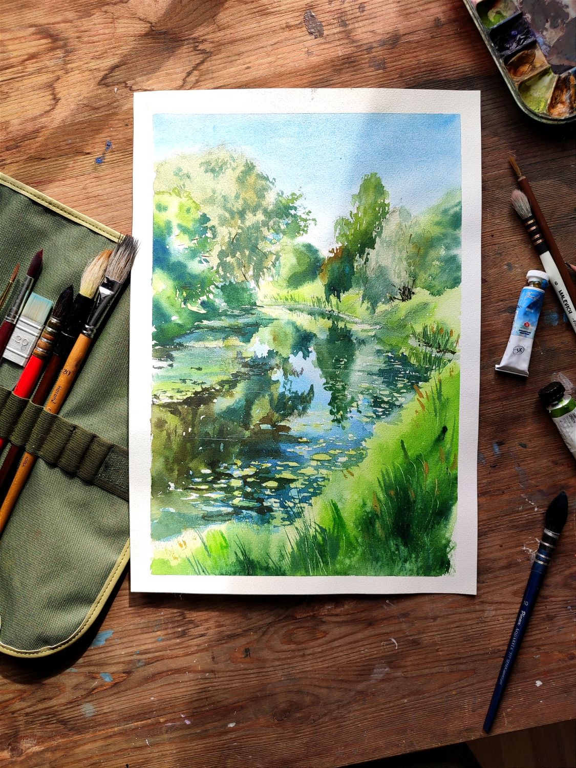 Пейзаж. Акварельная картина в интернет-магазине Ярмарка Мастеров по ...