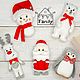 Christmas decorations out of felt. Santa Claus and animals, Ded Moroz and Snegurochka, Chekhov,  Фото №1