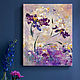 Paintings with textured irises. Purple volumetric iris in the picture, Pictures, Moscow,  Фото №1