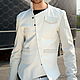 White Leather Jacket. Jackets for men. Lollypie - Modiste Cat. My Livemaster. Фото №5