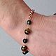 Men's silver and gold bracelet with tiger eye and moss agate. Chain bracelet. marusjy. My Livemaster. Фото №6