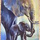 Картина маслом Слоны, картина со слоном, картина со слонёнком. Картины. Картины Регины Куюковой. Ярмарка Мастеров.  Фото №6