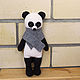 Panda in scarf knitted toy, Stuffed Toys, Omsk,  Фото №1