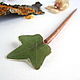 Wooden Ivy hairpin made of Beech with a real ECO leaf, Hairpin, Taganrog,  Фото №1