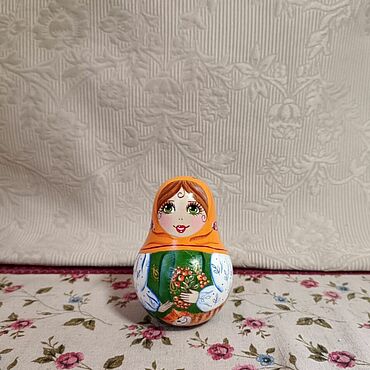 Русский стиль ручной работы. Ярмарка Мастеров - ручная работа Неваляшка расписная, музыкальная с рябиной и котиком.. Handmade.