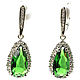 earrings 925 silver with emerald quartz and zircons
