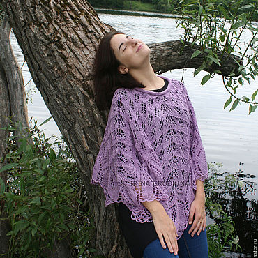 Ажурное пончо. IRINA GRUDKINA Handmade Knitwear. Одежда женская ручной работы - Ярмарка Мастеров Одежда женская ручной работы. Ярмарка Мастеров - ручная работа Ажурное пончо. Handmade.