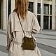 Кожаная сумка кисет, оливковая. Сумка через плечо. AUGUST BAGS. Ярмарка Мастеров.  Фото №4
