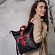  Leather women's black and red Ilse Mod Backpack Bag. CP44. Backpacks. Natalia Kalinovskaya. Online shopping on My Livemaster.  Фото №2