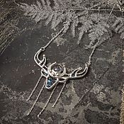 Украшения handmade. Livemaster - original item Reindeer Made of blue glass with silver plating (p-006-10). Handmade.