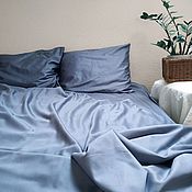 Для дома и интерьера handmade. Livemaster - original item Bed linen set Steel. Turkish satin Suite. 100% cotton. Handmade.