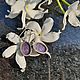 Серьги с чароитом. Серьги классические. Karma-jewelry. Ярмарка Мастеров.  Фото №5