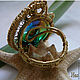 Brass ring with stained glass insert ' Other snails'. Rings. IVA rainbow art. Online shopping on My Livemaster.  Фото №2